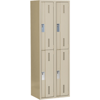 Casiers robustes Concorde, 2 niveaux, Bloc de 2, 24" x 18" x 72", Acier, Beige, Soud&eacute; (assembl&eacute;) Quali-T-Solutions