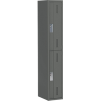 Concorde Heavy-Duty Lockers, 2 -tier, 12" x 18" x 72", Steel, Charcoal, Welded (Assembled) Quali-T-Solutions