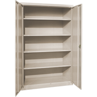 Deep Hi-Boy Storage Cabinet, Steel, 4 Shelves, 72" H x 36" W x 24" D, Beige Quali-T-Solutions