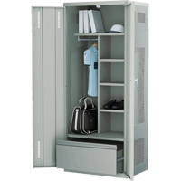 Casier de luxe pour &eacute;quipement, Acier, 36" la x 24" p x 72" h, Gris Quali-T-Solutions