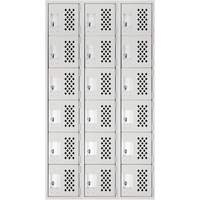Clean Line Lockerettes, 6 -tier, Bank of 3, 18" x 72" x 12", Steel Quali-T-Solutions