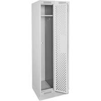 Clean Line Lockers, Bank of 2, 24" x 15" x 76", Steel, Grey, Rivet (Assembled), Perforated Quali-T-Solutions