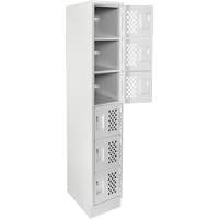 Assembled Lockerettes Clean Line Perforated Economy Lockers, 6 -tier, 18" x 72" x 12", Steel Quali-T-Solutions