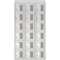 Assembled Lockerettes Clean Line Perforated Economy Lockers, 6 -tier, Bank of 3, 18" x 72" x 12", Steel Quali-T-Solutions