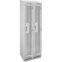 Casiers Clean Line, Bloc de 2, 24" x 15" x 82", Acier, Gris, Rivet (assembl&eacute;), Perfor&eacute; Quali-T-Solutions