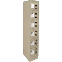 Assembled Lockerettes Clean Line Perforated Economy Lockers, 6 -tier, 18" x 72" x 12", Steel Quali-T-Solutions