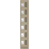 Assembled Lockerettes Clean Line Perforated Economy Lockers, 6 -tier, 18" x 72" x 12", Steel Quali-T-Solutions
