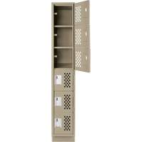 Assembled Lockerettes Clean Line Perforated Economy Lockers, 6 -tier, 18" x 72" x 12", Steel Quali-T-Solutions