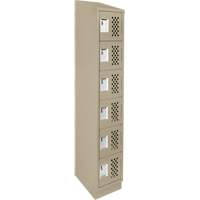 Assembled Lockerettes Clean Line Perforated Economy Lockers, 6 -tier, 18" x 72" x 12", Steel Quali-T-Solutions