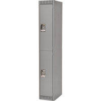 Lockers, 2 -tier, 12" x 18" x 72", Steel, Grey, Knocked Down Quali-T-Solutions