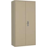 Wardrobe Storage Cabinet, Steel, 36" W x 18" D x 72" H, Beige Quali-T-Solutions