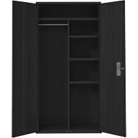 Combination Storage Cabinet, Steel, 6 Shelves, 72" H x 36" W x 18" D, Black Quali-T-Solutions