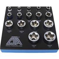 Jeu de douilles TORX EPR &agrave; 5 pans, 16 Morceaux, Prise de 1/4"/3/8"/1/2" Quali-T-Solutions