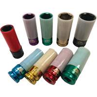 Jeu de douilles &agrave; chocs principales &agrave; paroi mince, 9 Morceaux, Prise de 1/2" Quali-T-Solutions