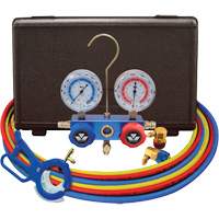 Dual Manifold Gauge Set with 3-in-1 Side Mount Can Tap Valve Quali-T-Solutions
