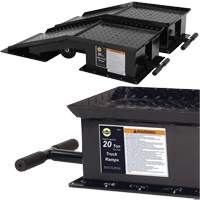 Heavy-Duty Truck Ramps with Long T-Handle, 40000 lbs. Capacity, 45" L, 13-1/2" W, 9-19/50" H Quali-T-Solutions
