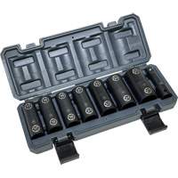 Jeu de douilles doubles hexagonales et h&eacute;licoidales avec coffret, 8 Morceaux, Prise de 1/2" Quali-T-Solutions