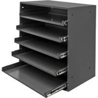 Compartment Box Cabinet, Steel, 5 Slots, 20-1/2" W x 12-1/2" D x 21" H, Grey Quali-T-Solutions