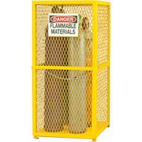 Gas Cylinder Storage Cabinet, 9 Cylinder Capacity, 30" W x 30" D x 71-3/4" H, Yellow Quali-T-Solutions