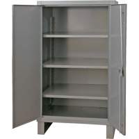 Armoire tr&egrave;s robuste, Acier, 3 Tablettes, 66" h x 48" la x 24" P, Gris Quali-T-Solutions