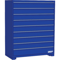 Armoire &agrave; tiroirs modulaire, 9 tiroirs, 36" la x 28" p x 60" h, Bleu Quali-T-Solutions