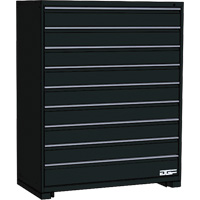 Armoire &agrave; tiroirs modulaire, 9 tiroirs, 48" la x 24" p x 60" h, Noir Quali-T-Solutions