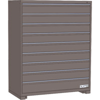 Armoire &agrave; tiroirs modulaire, 9 tiroirs, 24" la x 24" p x 60" h, Gris Quali-T-Solutions