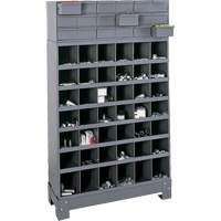 Modular Small Parts Storage Unit, Steel, 18 Drawers, 33-3/4" x 12-1/4" x 58-5/8", Grey Quali-T-Solutions