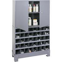 Modular Small Parts Storage Unit, Steel, 0 Drawers, 33-3/4" x 12-1/4" x 53-1/2", Grey Quali-T-Solutions