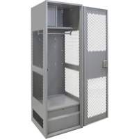 Casier pour &eacute;quipement avec porte, Acier, 24" la x 18" p x 72" h, Gris Quali-T-Solutions