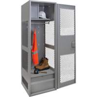 Casier pour &eacute;quipement avec porte, Acier, 24" la x 18" p x 72" h, Gris Quali-T-Solutions