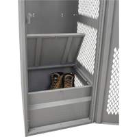 Casier pour &eacute;quipement avec porte, Acier, 24" la x 18" p x 72" h, Gris Quali-T-Solutions