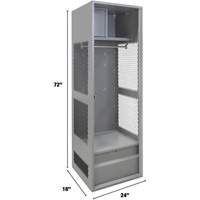 Casier pour &eacute;quipement, Acier, 24" la x 18" p x 72" h, Gris Quali-T-Solutions