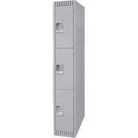 Casiers, 3 niveaux, 12" x 18" x 72", Acier, Gris, D&eacute;mont&eacute; Quali-T-Solutions