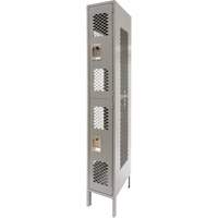 Casiers ventil&eacute;s, 2 niveaux, 12" x 18" x 78", Acier, Gris, D&eacute;mont&eacute;, Perfor&eacute; Quali-T-Solutions