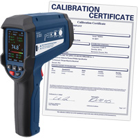 Thermom&egrave;tre infrarouge professionnel avec thermocouple de type K int&eacute;gr&eacute; et certificat d'&eacute;talonnage, -58 - 3362°F (-50 - 1850°C), 55:1, &eacute;missivit&eacute; Ajustable Quali-T-Solutions