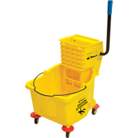 Seau et essoreuse pour vadrouille, Pression lat&eacute;rale, 9,5 gal. US (38 pintes), Jaune Quali-T-Solutions