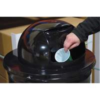 Drum Waste Disposal Top, Dome Lid, Metal, Fits Container Size: 23-1/2" Dia. Quali-T-Solutions