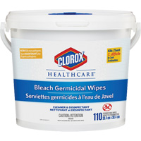 Lingettes d&eacute;sinfectantes &agrave; l'eau de Javel Healthcare, 110 lingettes Quali-T-Solutions