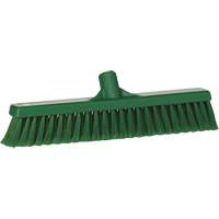 Fine Particle Push Broom, Fine/Split Bristles, 16-1/4", Polypropylene, Green Quali-T-Solutions