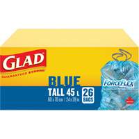 45L Recycling Bags, Regular, 24" W x 28" L, Blue Quali-T-Solutions