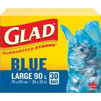 45L Recycling Bags, Regular, 30" W x 33" L, Blue Quali-T-Solutions