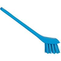 Brosse avec rebord grattoir, Soies Ferme, Longueur de 6", Bleu Quali-T-Solutions