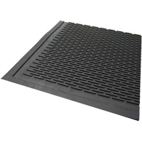 Tapis dext&eacute;rieur, Caoutchouc, Grattoir Type, Motif Plein, 3' x 5', Noir Quali-T-Solutions