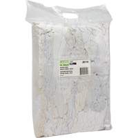 Chiffons fabriqu&eacute;s &agrave; partir de mat&eacute;riaux recycl&eacute;s, Coton, Blanc, 10 lb Quali-T-Solutions