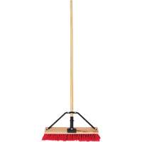 Push Broom with Braced Handle, 18", Medium, PVC Bristles Quali-T-Solutions