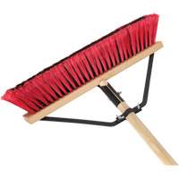 Push Broom with Braced Handle, 18", Medium, PVC Bristles Quali-T-Solutions