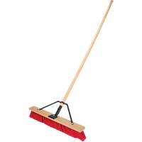 Push Broom with Braced Handle, 24", Medium, PVC Bristles Quali-T-Solutions