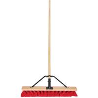 Push Broom with Braced Handle, 24", Medium, PVC Bristles Quali-T-Solutions