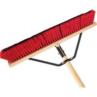 Push Broom with Braced Handle, 24", Medium, PVC Bristles Quali-T-Solutions